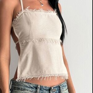 Motel halter tie back top